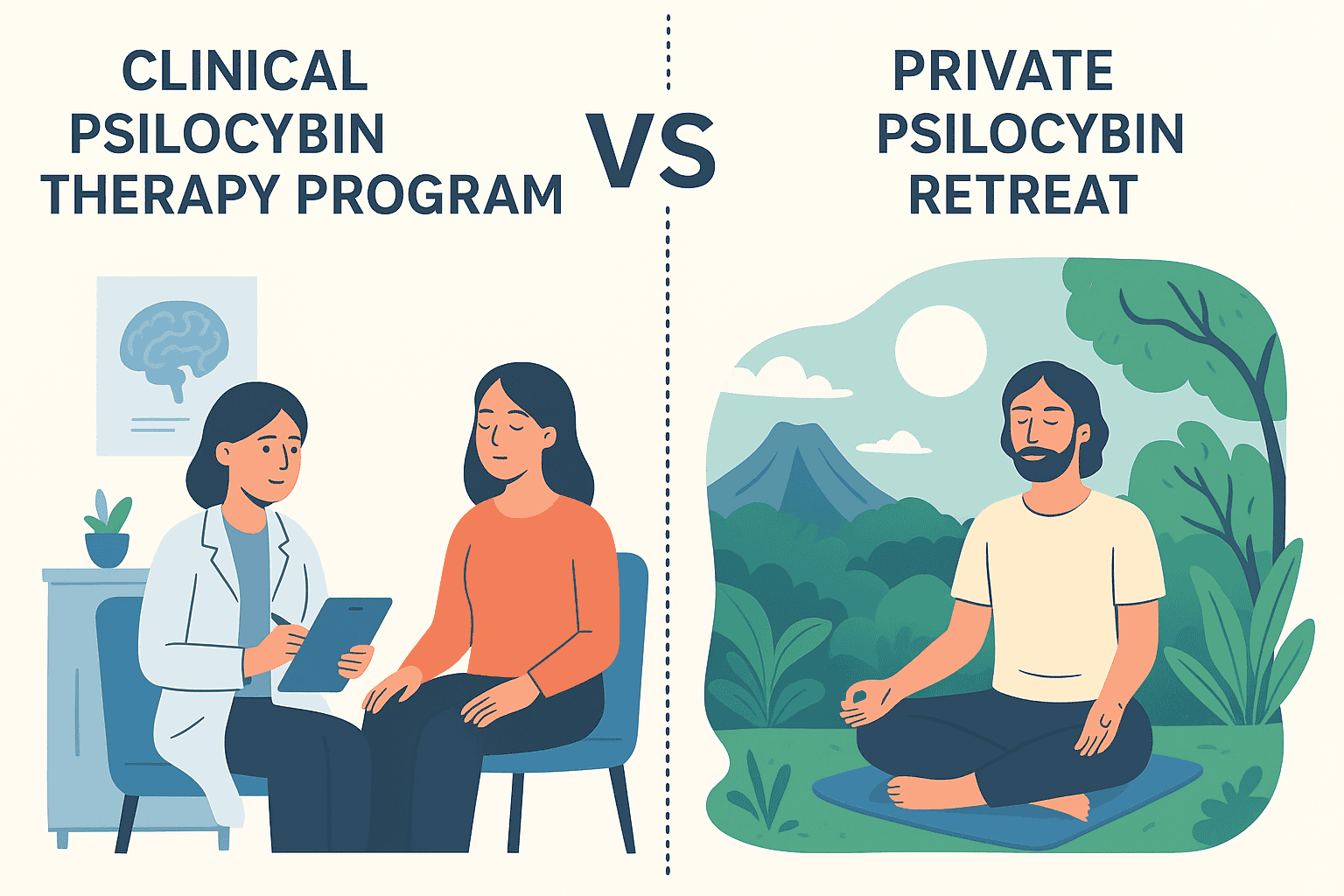 Clinical-Psilocybin-Therapy-Program-vs-Private-Psilocybin-Retreat